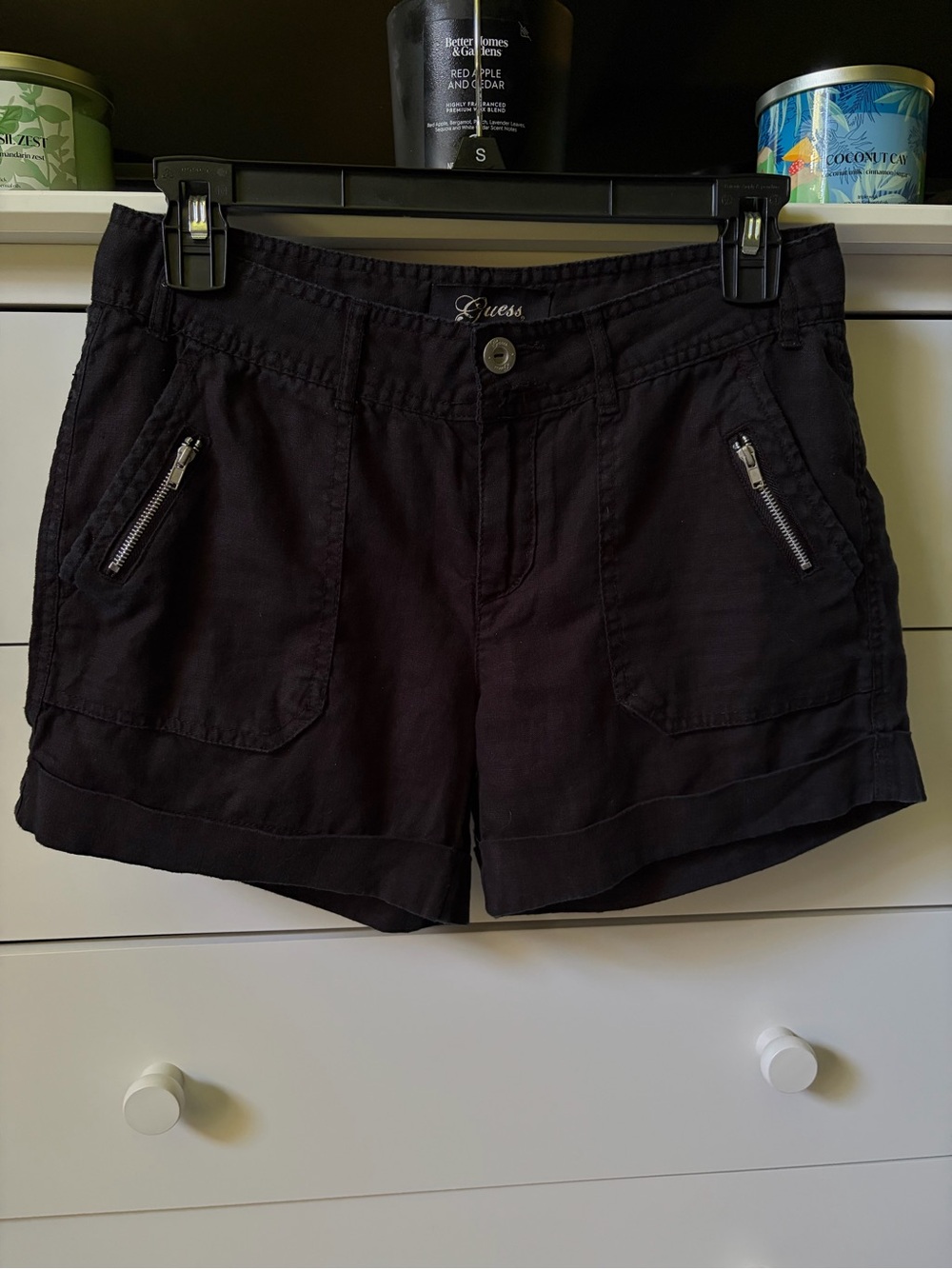 💕GUESS WOMENS SIZE 1 BLACK LINEN SHORTS - Picture 14 of 14